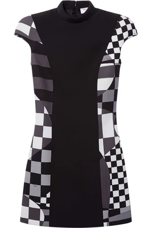 Puccini Giardino-panel mock-neck minidress