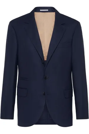Brunello Cucinelli Single-breasted wool-silk blazer