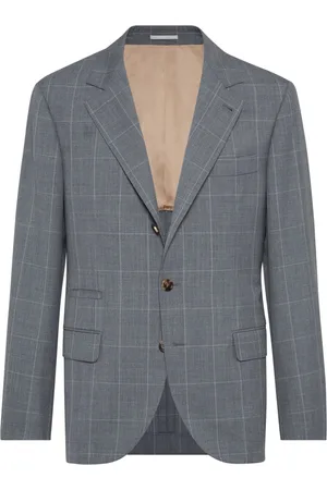 Brunello Cucinelli Fine-check virgin-wool blazer