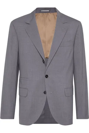 Brunello Cucinelli Single-breasted wool-silk blazer