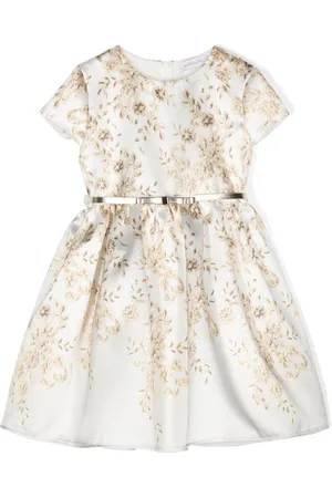 MONNALISA Mikado ramage-print twill dress