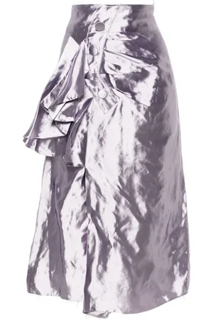Maison Margiela Drape-detailed satin midi skirt