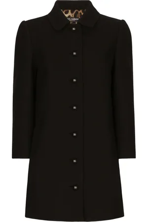 Dolce & Gabbana Logo-engraved single-breasted coat