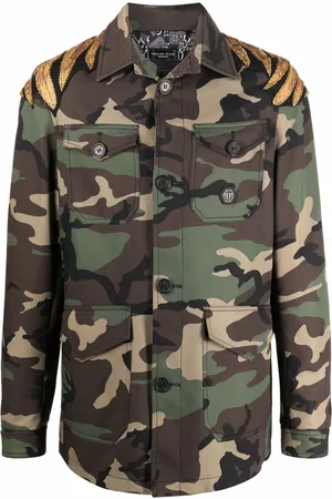 Philipp Plein Golden Eagle camouflage jacket