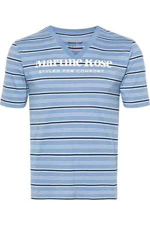 MARTINE ROSE Logo-print striped T-shirt