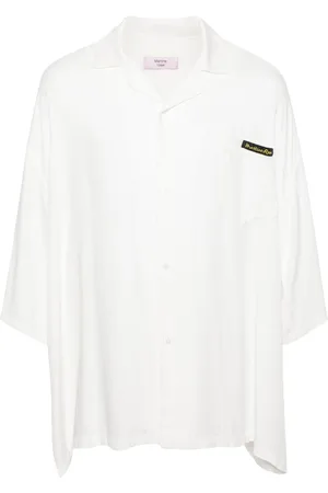MARTINE ROSE Logo-patch drop-shoulder shirt
