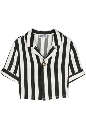 Moschino Cropped striped-pattern blouse