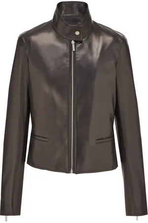 Salvatore Ferragamo Zip-up leather biker jacket