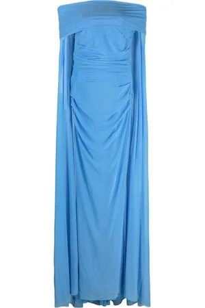 TALBOT RUNHOF Off-shoulder cape maxi dress