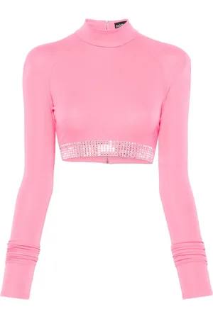DAVID KOMA Rhinestone-embellished crop top