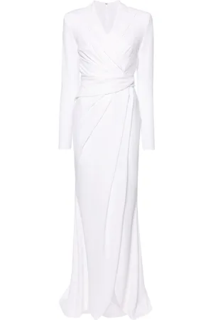 TALBOT RUNHOF Draped crepe maxi dress