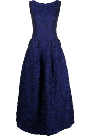 TALBOT RUNHOF Floral-jacquard cloqué gown