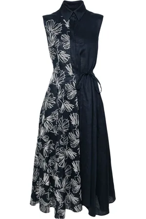 TALBOT RUNHOF Floral-embroidered linen shirtdress
