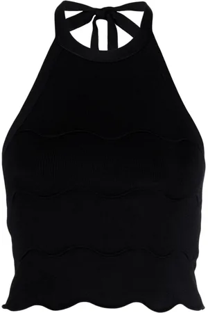 Patou Wave Milano-knit halterneck top