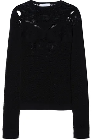 OFF-WHITE Arrow fishnet top