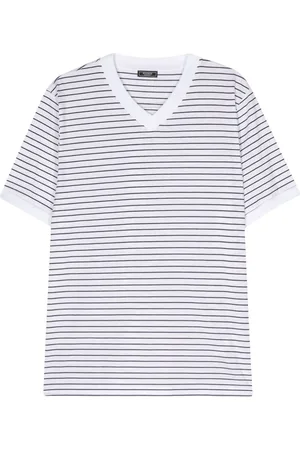 PESERICO SIGN V-neck striped T-shirt