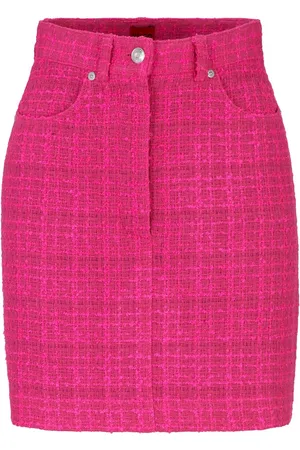 HUGO BOSS Mid-rise tweed miniskirt