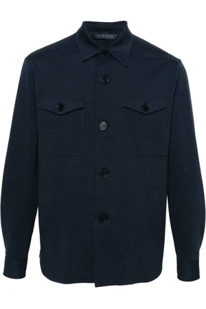 Harris Wharf London Seersucker shirt jacket