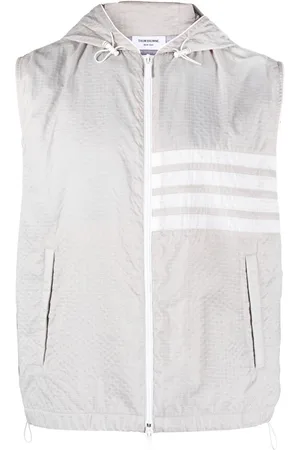 Thom Browne 4-Bar stripe ripstop hooded gilet