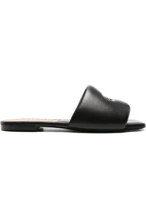 Moschino Logo-plaque leather sandals