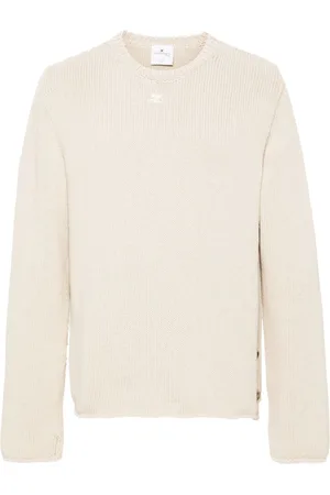 Courrèges Buttoned-slit cotton-linen jumper