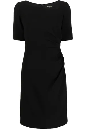 Paule Ka Draped-detail asymmetric-neck dress