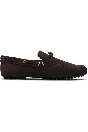 CAR SHOE Fur-lined suede driving shoes