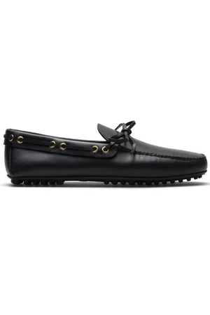 CAR SHOE Bow-detail leather driving shoes