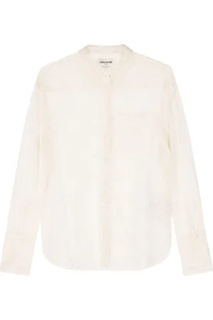Zadig & Voltaire Tyrone floral-lace mesh shirt