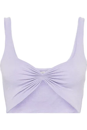 MANURI Ruched-bust cropped tank top