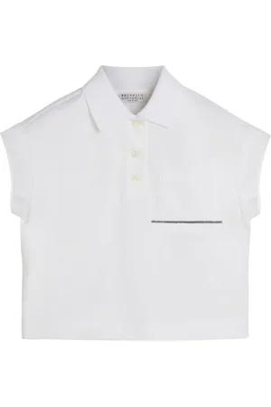 Brunello Cucinelli Monili-trim sleeveless cotton polo shirt