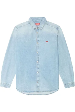 Diesel D-SIMPLY logo-embroidered denim shirt