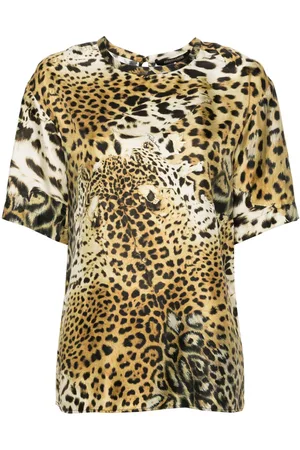 Roberto Cavalli Leopard-print silk blouse