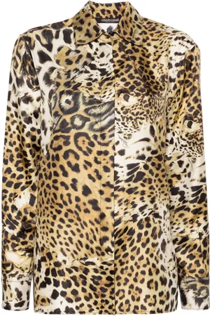 Roberto Cavalli Leopard-print silk shirt