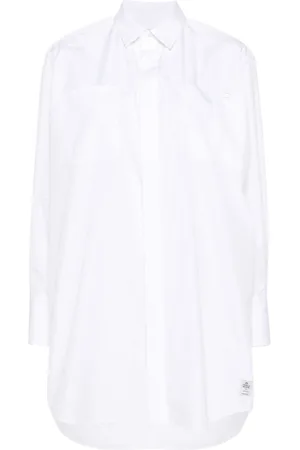 SACAI Logo-raised poplin shirt