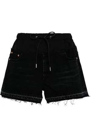 SACAI Drawstring-waist denim shorts