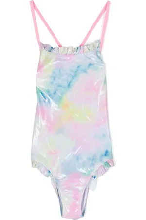 Billieblush Ruffled lamé swimsuit