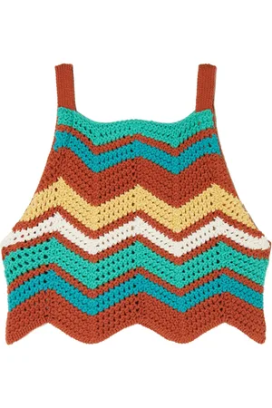 Alanui Kaleidoscopic chevron knit top