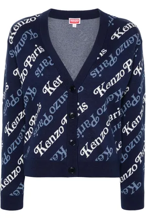 Kenzo Verdy intarsia-logo cropped cardigan