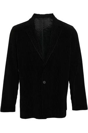 Issey Miyake Plissé-effect single-breasted blazer