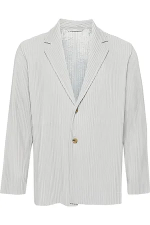 Issey Miyake Plissé-effect single-breasted blazer