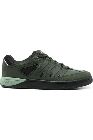 Kenzo Mesh-panelled leather sneakers