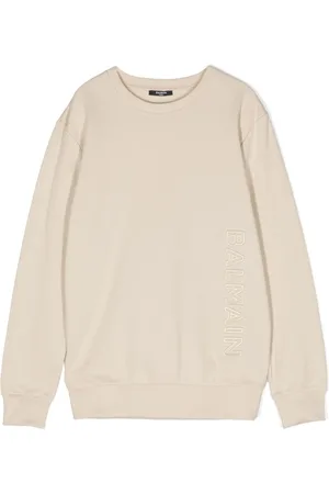 Balmain Embossed-logo cotton sweatshirt