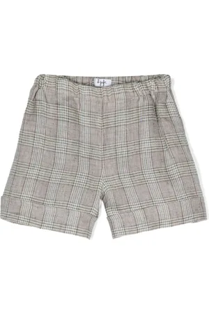 Il gufo Prince-of-Wales-check linen shorts