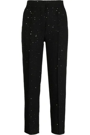 Elie saab Sequinned high-waist cropped trousers
