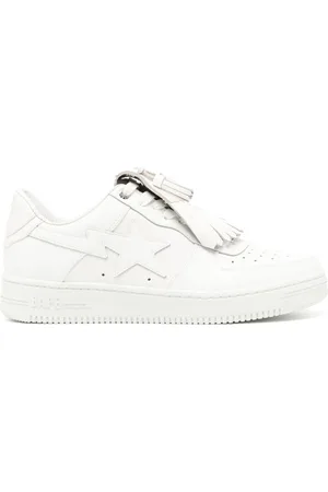 A Bathing Ape Quilt tassel leather sneakers