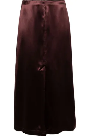 Loulou de Saison Lys A-line satin midi skirt
