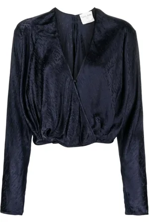 FORTE FORTE Patterned-jacquard long-sleeve blouse