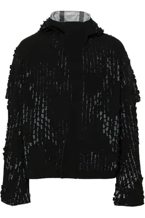 HELIOT EMIL Morphogens lasercut-pattern hooded jacket