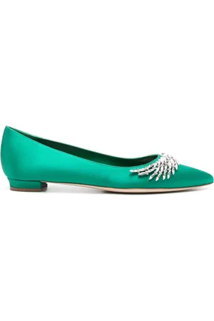 Manolo Blahnik Pluma silk ballerina shoes
